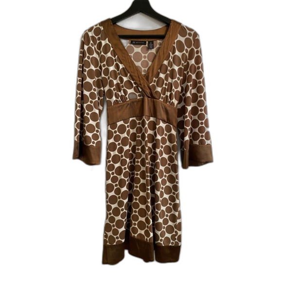 INC International Concepts Brown and White Circle Dress Size M - Picture 1 of 11